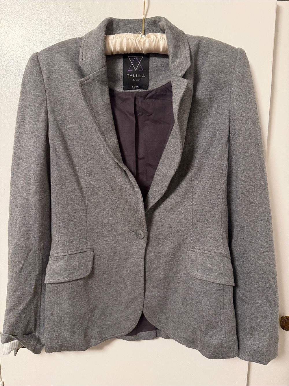 Talula Heather Gray Single-Button Tailored Blazer